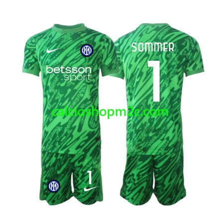 Inter Milan Yann Sommer 1 Portiere Bambino Maglia Prima 2024/2025 Manica Corta